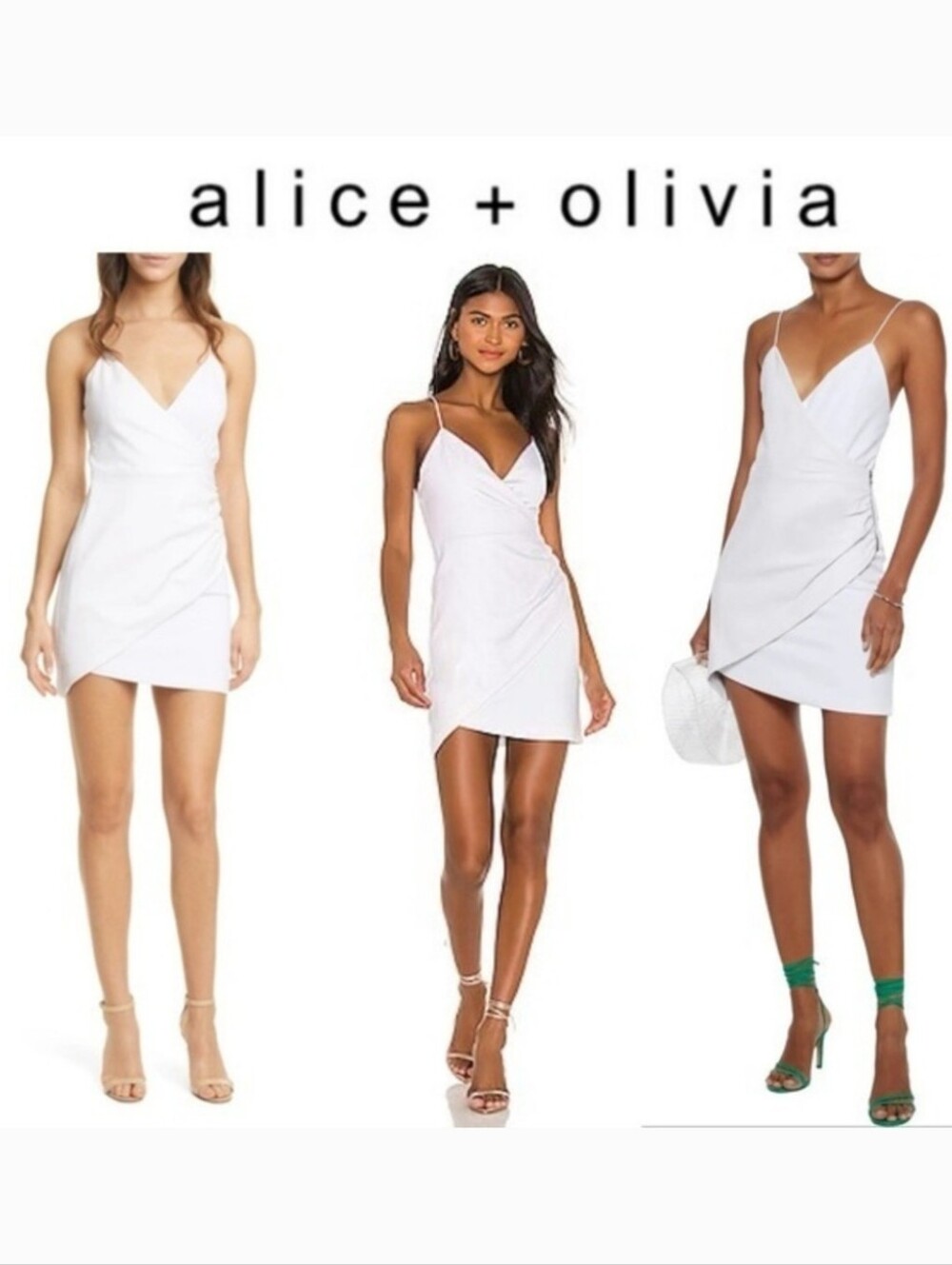Alice + Olivia Ashanti Leather Faux Wrap Zip Mini Dress Sz 4 550$